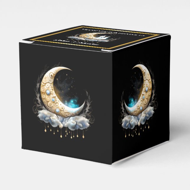 Caja Para Regalos Moon starry night sky moda luna estrellas (Costado Anverso)