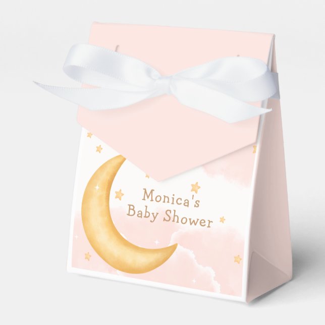 Caja Para Regalos Moon Stars Twinkle Twinkle Girl Baby Shower (Front Side)