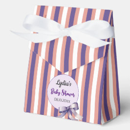 Caja Para Regalos Morado Bow Lines Baby Shower moderno