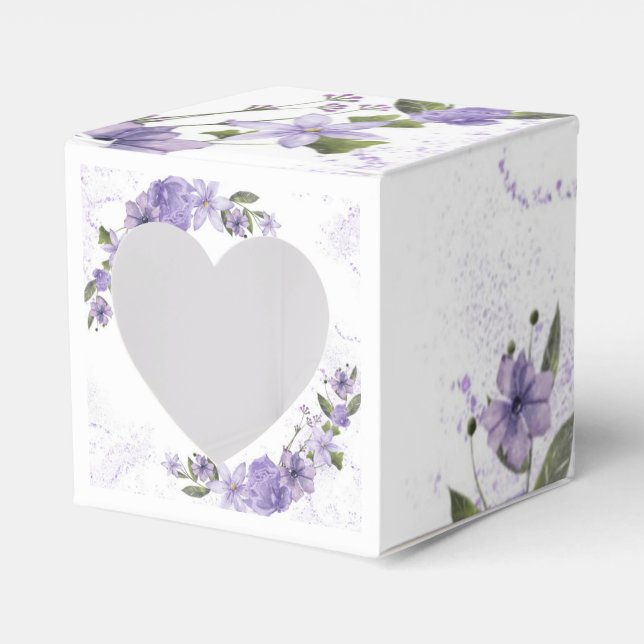 Caja Para Regalos Morado Floral (Anverso)