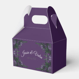 Caja Para Regalos Morado Floral Elegante Boda Gótica