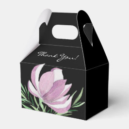 Caja Para Regalos Morado Magnolia Floral acuarela Botánica