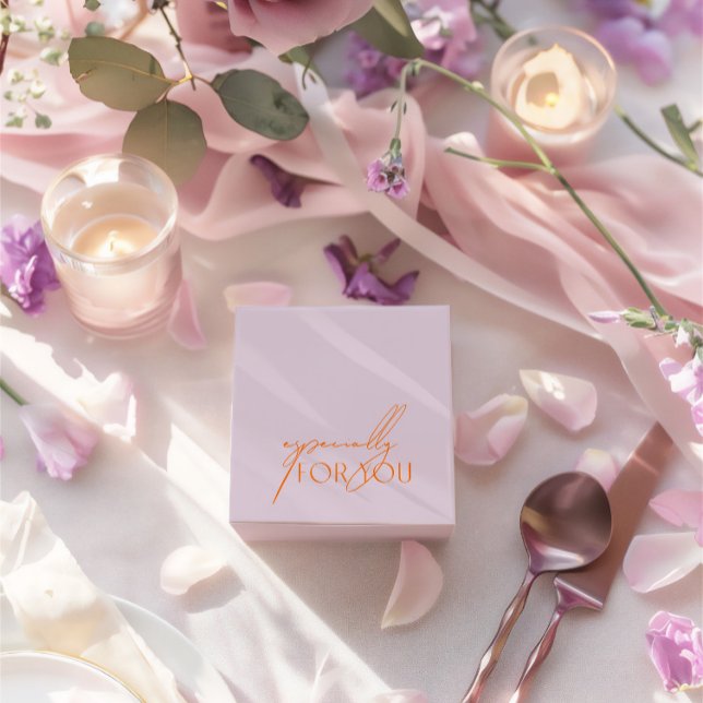 Caja Para Regalos Morado Moderno Y Naranja Especialmente Para Su Bod (Modern Purple & Orange Especially For You Wedding Favor Boxes)