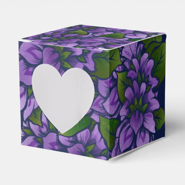 Caja Para Regalos Morado Verano Floral Arte Lilac Patrón de jardiner (Anverso)
