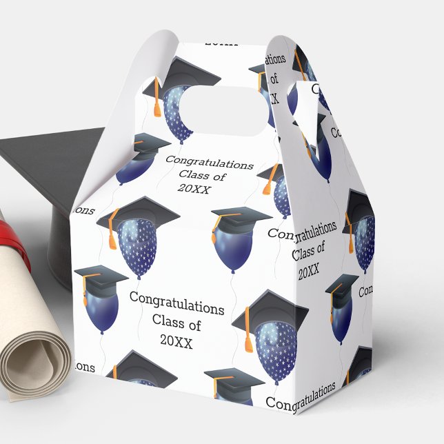 Caja Para Regalos Mortarboard de graduación y globos (Subido por el creador)