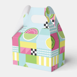 Caja Para Regalos Mosaico veraniego colorido, sandía kiwi fruta