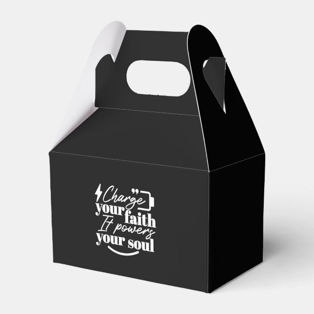 Caja Para Regalos Motivational Christian Quote – Charge Your Faith (Front Side)