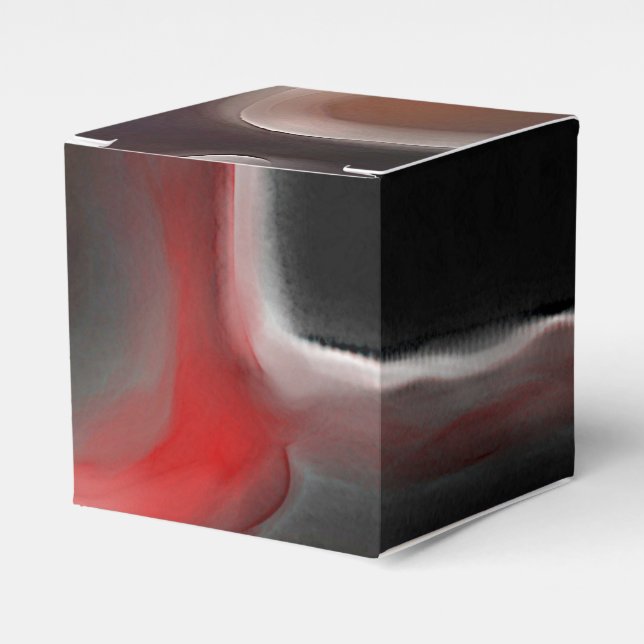 Caja Para Regalos Motivo Arterial: Resumen Negro, Blanco y Rojo (Costado Anverso)