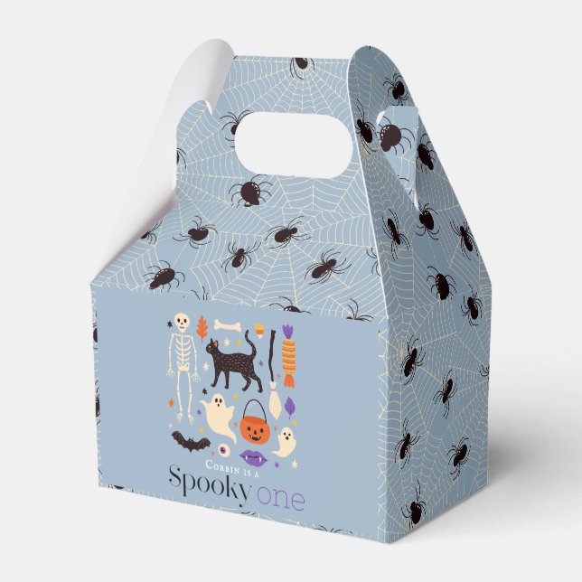 Caja Para Regalos Motivos espeluznantes de Halloween azul primer cum (Front Side)