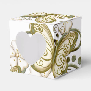 Caja Para Regalos Moto de mariposa dorada Floral Heart Favorito Box