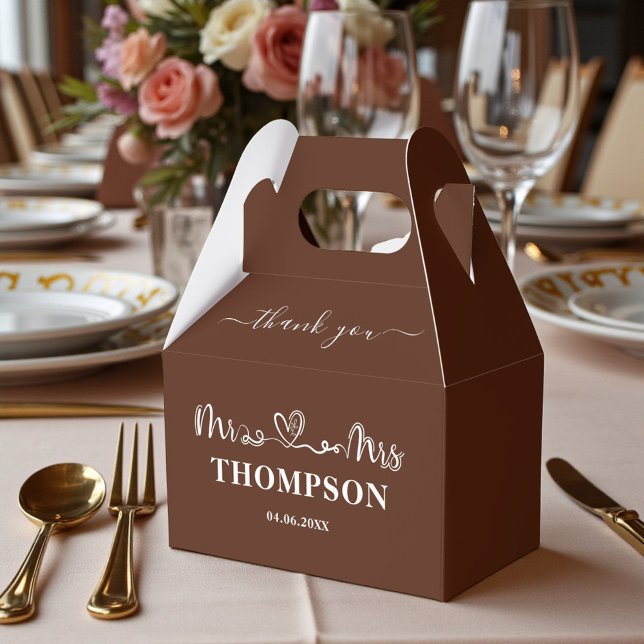 Caja Para Regalos Mr and Mrs Elegant Simple | Brown (Subido por el creador)