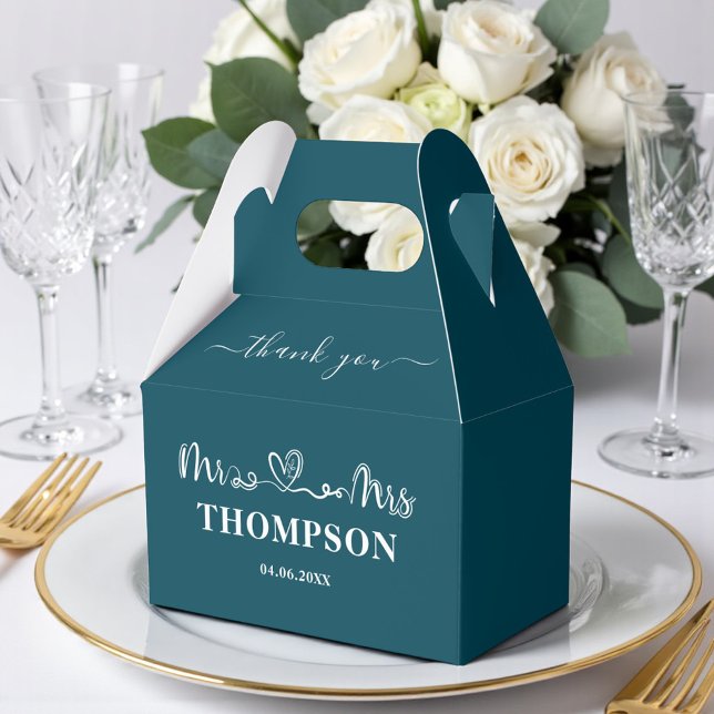 Caja Para Regalos Mr and Mrs Elegant Simple | Deep Teal (Subido por el creador)