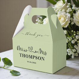 Caja Para Regalos Mr and Mrs Elegant Simple | Sage Green