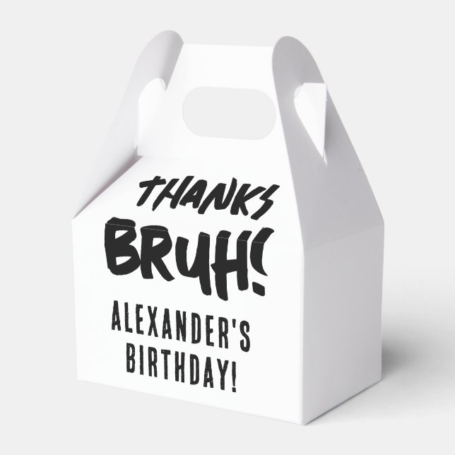 Caja Para Regalos Muchacho adolescente de Birthday Bruh Boy gracias (Front Side)