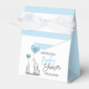 Caja Para Regalos Muchacho azul Baby Shower del elefante blanco