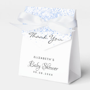 Caja Para Regalos Muchacho purpurina azul claro Baby Shower gracias