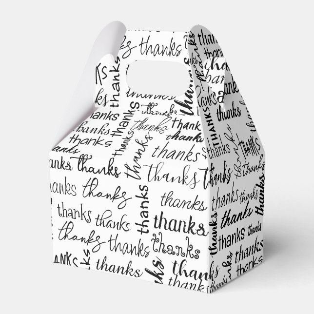 Caja Para Regalos Muchas gracias por el texto negro sobre blanco (Front Side)