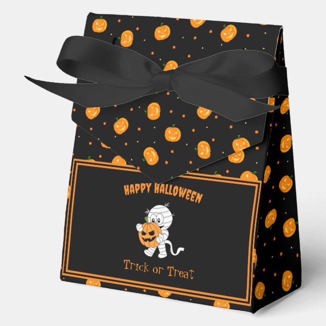 Caja Para Regalos Mummy lindo con el modelo de halloween de Jack-o'- (Anverso)