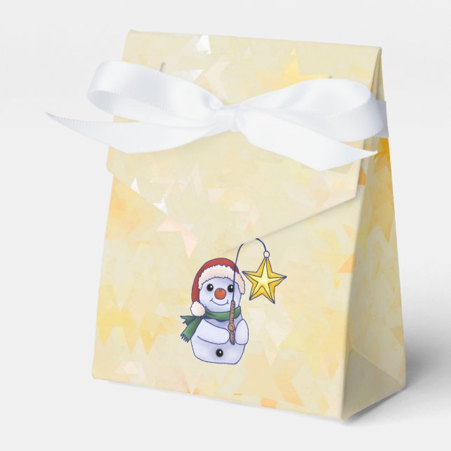 Caja Para Regalos Muñeco de nieve con estrella (Front Side)