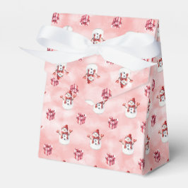 Caja Para Regalos Muñeco de Nieve Rosa de Invierno