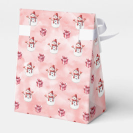 Caja Para Regalos Muñeco de Nieve Rosa de Invierno
