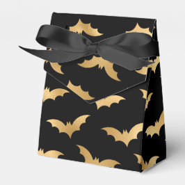 Caja Para Regalos Murciélagos de Halloween dorados y negros