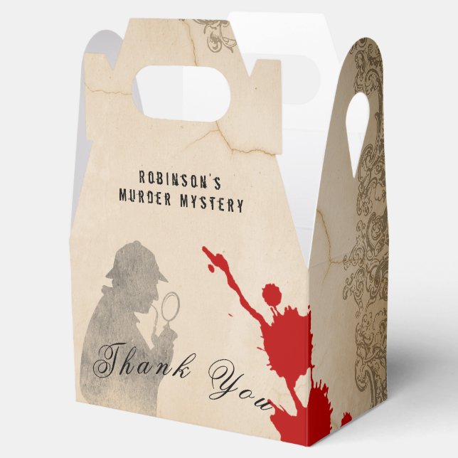 Caja Para Regalos Murder Mystery Gable Box Parchment Paper Tema (Abierto)