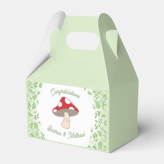 Caja Para Regalos Mushroom Baby Shower Gracias (Front Side)