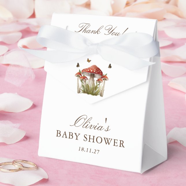 Caja Para Regalos Mushroom Butterfly Theme Baby Shower Gracias (Boda)