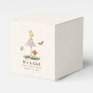 Caja Para Regalos Mushrooms Butterflies Woodland Chica Baby Shower