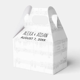Caja Para Regalos Música de hoja boda con texto