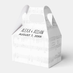 Caja Para Regalos Música de hoja boda con texto