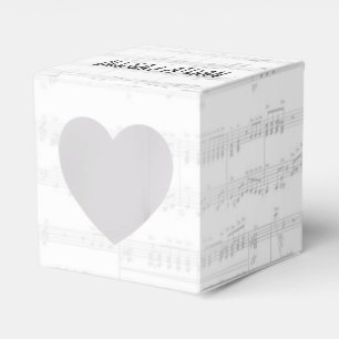 Caja Para Regalos Música de hoja boda con texto