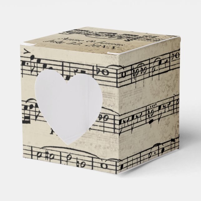 Caja Para Regalos Música de hoja de boda (Anverso)