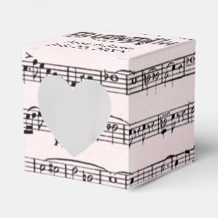 Caja Para Regalos Música de hoja de boda en rosa rubor