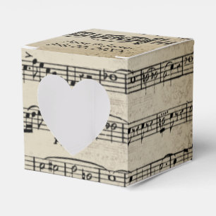 Caja Para Regalos Música de Partitura de Boda 
