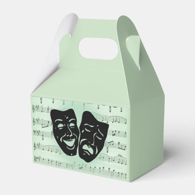 Caja Para Regalos Música verde y máscaras griegas de teatro (Front Side)