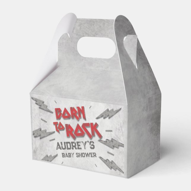 Caja Para Regalos Nacido en Rock - Baby Shower (Front Side)