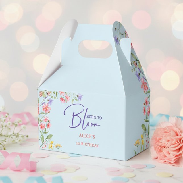 Caja Para Regalos Nacido para florecer flores silvestres niños cumpl (Subido por el creador)