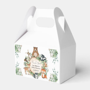 Caja Para Regalos Nacimiento de animales de bosque rústico 