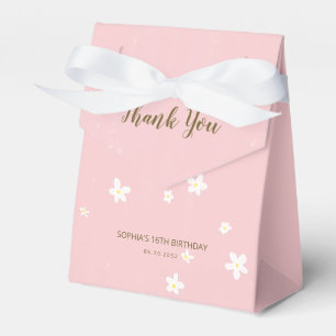 Caja Para Regalos Nacimiento de Daisies Rosados Dulce Girly