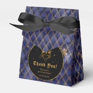 Caja Para Regalos Nacimiento de oro de Navy Blue Dragon Scales
