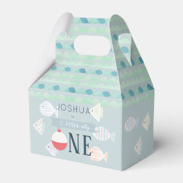 Caja Para Regalos Nacimiento de un niño pescador turquesa