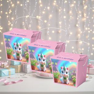 Caja Para Regalos Nacimiento de unicornio y arcoiris, cumpleaños de