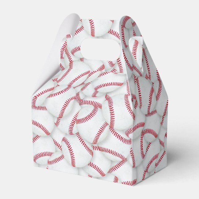 Caja Para Regalos Nacimiento del patrón de Baseballs en capas (Front Side)