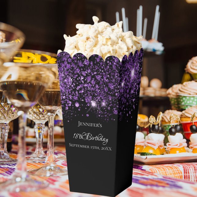 Caja Para Regalos Nacimiento del purpurina morado negro (Subido por el creador)