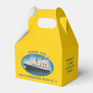 Caja Para Regalos Nacimiento Titanical Amarillo RMS Barco de la Lín