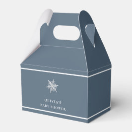 Caja Para Regalos Nany Blue Modern Snowflake Baby Shower