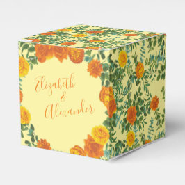 Caja Para Regalos Naranja amarillo Boda Rosas florales