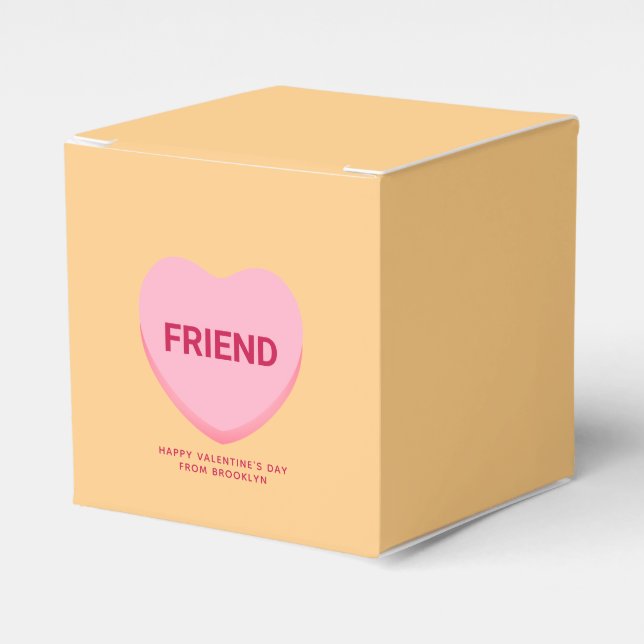 Caja Para Regalos Naranja amigo de conversación rosa corazón de San  (Costado Anverso)